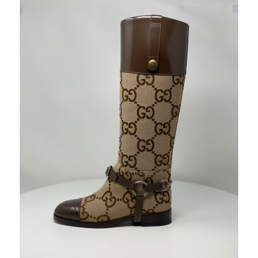 ❗️SOLD OUT ❗️Gucci Knee-high Boots With Harness Euro size 36.5/ US 6.5 Brown - Picture 15 of 17